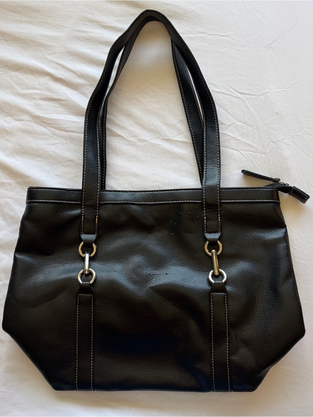 Croft and barrow Black faux Leather medium shoulder bag